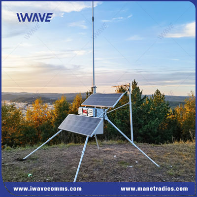Tactisch VHF UHF basisstation MANET radiobasisstation Zonne-energie